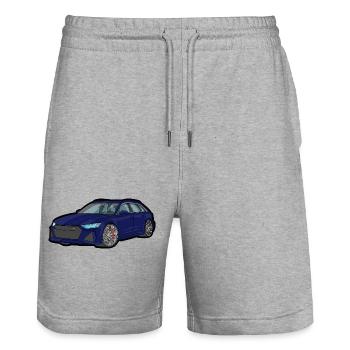 Midnight Blue Sports Car Silhouette - Stanley/Stella Trainer Unisex Organic Jogging Shorts - heather grey - Front - Nik (191cm) & Marisol (170cm)