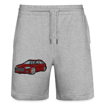 Red Sports Car Silhouette - Stanley/Stella Trainer Unisex Organic Jogging Shorts - heather grey - Front - Nik (191cm) & Marisol (170cm)