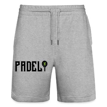 Padel - Stanley/Stella Trainer Unisex Organic Jogging Shorts - heather grey - Front - Nik (191cm) & Marisol (170cm)