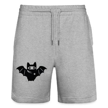 Masked Bat – Antifascisme Antifa - Short de jogging bio TRAINER Stanley/Stella unisexe - gris chiné - Devant - Nik (191cm) & Marisol (170cm)
