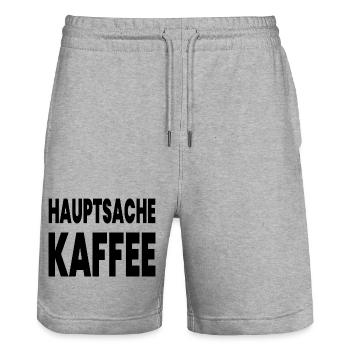 Kaffee - Stanley/Stella Unisex Bio Joggingshorts Trainer  - Grau meliert - Vorne - Nik (191cm) & Marisol (170cm)