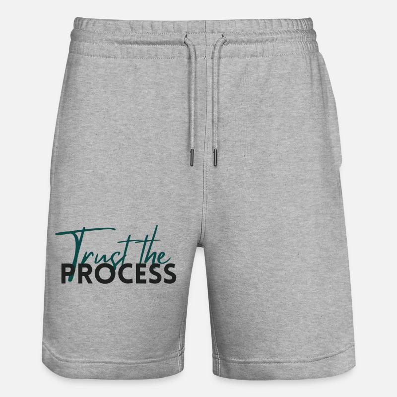Trust The Process - Motivation Statement - Stanley/Stella Trainer Unisex Organic Jogging Shorts - heather grey