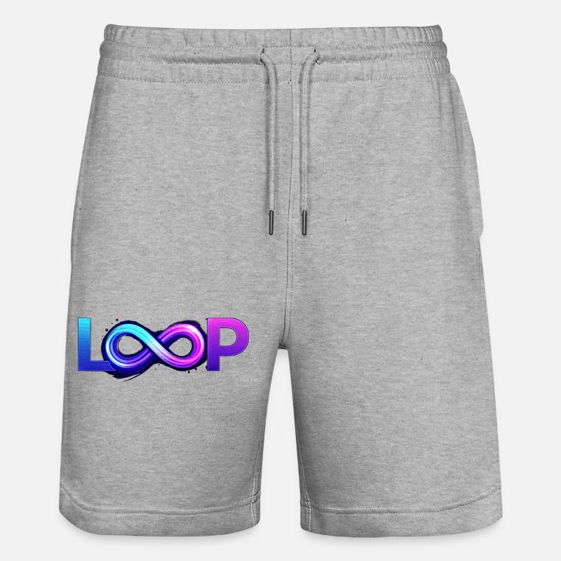 Neon Loop Unendlichkeit - Stanley/Stella Unisex Bio Joggingshorts Trainer  - Grau meliert