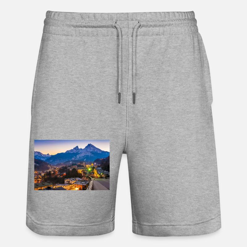 Berchtesgaden avec Watzmann - Short de jogging bio TRAINER Stanley/Stella unisexe - gris chiné