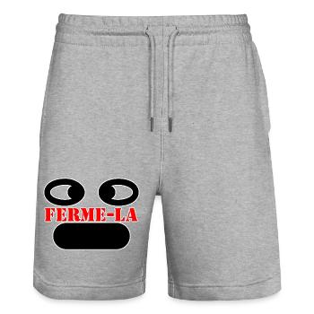 FERME-LA - Short de jogging bio TRAINER Stanley/Stella unisexe - gris chiné - Devant - Nik (191cm) & Marisol (170cm)