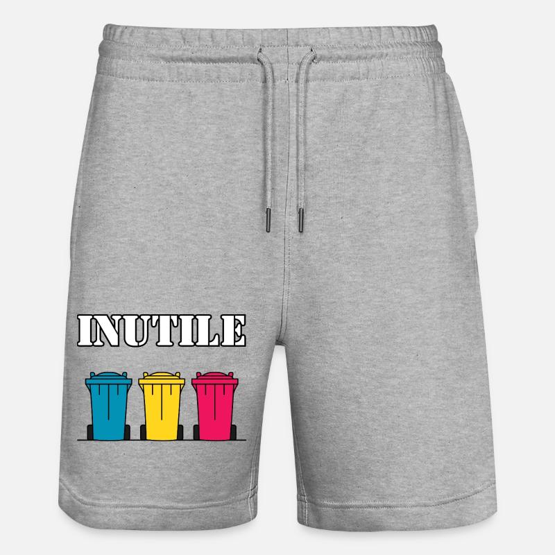 INUTILE - Short de jogging bio TRAINER Stanley/Stella unisexe - gris chiné