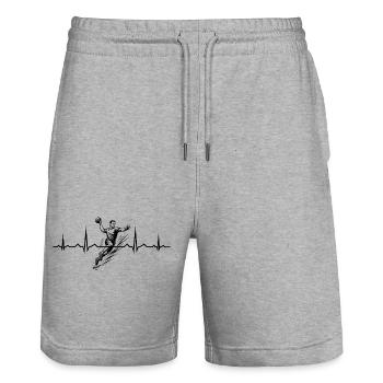 Idée simple de handball pour hommes - Short de jogging bio TRAINER Stanley/Stella unisexe - gris chiné - Devant - Nik (191cm) & Marisol (170cm)