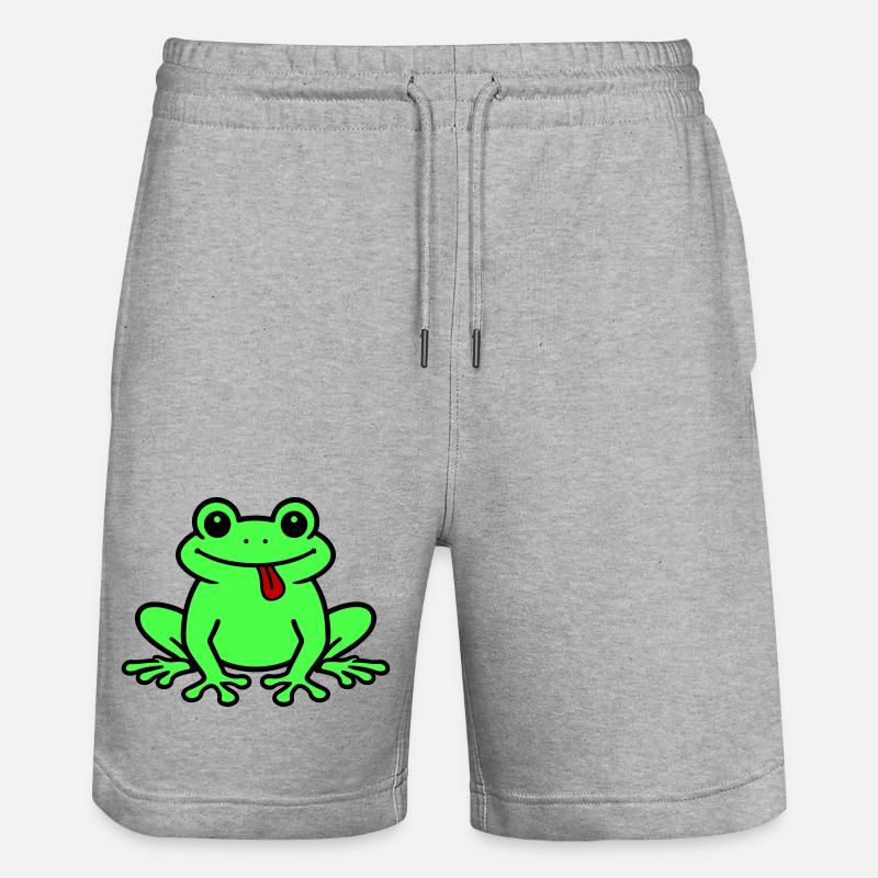 Toad Comic Frog - Stanley/Stella Trainer Unisex Organic Jogging Shorts - heather grey