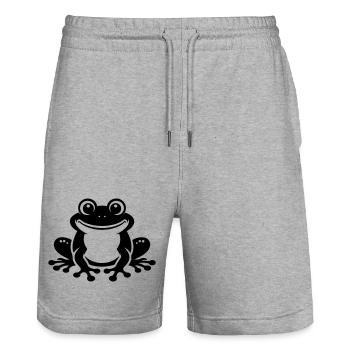 Kröte Comic Frosch - Stanley/Stella Unisex Bio Joggingshorts Trainer  - Grau meliert - Vorne - Nik (191cm) & Marisol (170cm)