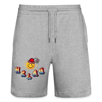 Karneval Helau - Stanley/Stella Unisex Bio Joggingshorts Trainer  - Grau meliert - Vorne - Nik (191cm) & Marisol (170cm)