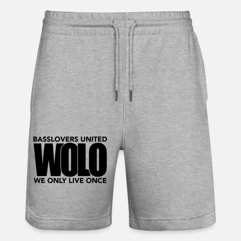 732918_356165557_basslovers_wolo_print - Short de jogging bio TRAINER Stanley/Stella unisexe - gris chiné