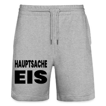 Eis - Stanley/Stella Unisex Bio Joggingshorts Trainer  - Grau meliert - Vorne - Nik (191cm) & Marisol (170cm)