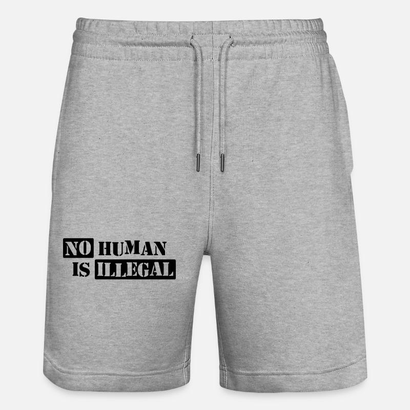 Aucun humain n’est illégal - Short de jogging bio TRAINER Stanley/Stella unisexe - gris chiné