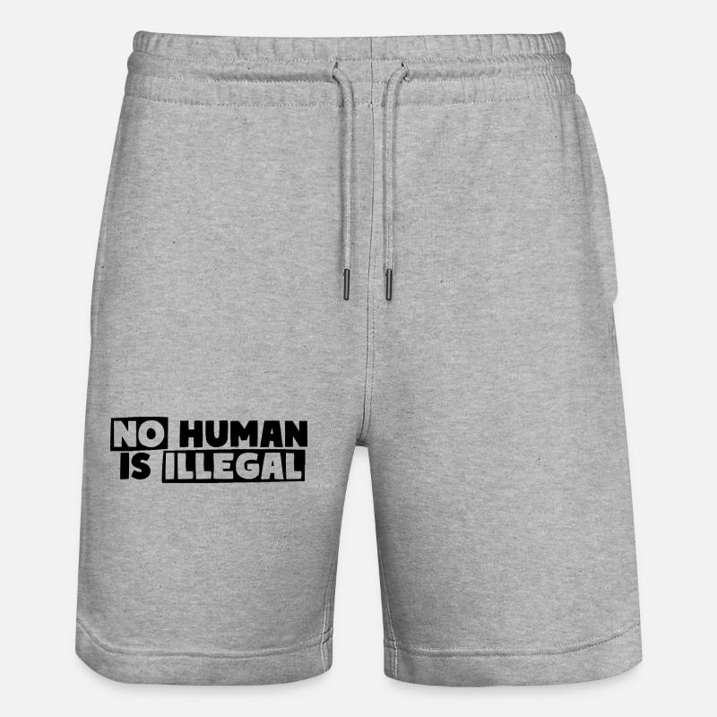 Aucun humain n’est illégal - Short de jogging bio TRAINER Stanley/Stella unisexe - gris chiné