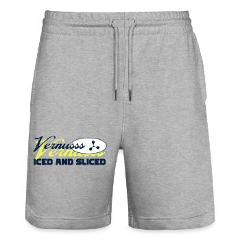 Vernus – gekühlt und in Scheiben geschnitten - Stanley/Stella Unisex Bio Joggingshorts Trainer  - Grau meliert - Vorne - Nik (191cm) & Marisol (170cm)