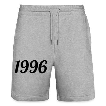 1996 - Short de jogging bio TRAINER Stanley/Stella unisexe - gris chiné - Devant - Nik (191cm) & Marisol (170cm)