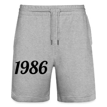 1986 - Short de jogging bio TRAINER Stanley/Stella unisexe - gris chiné - Devant - Nik (191cm) & Marisol (170cm)