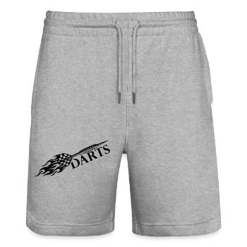 Dart Darts Flame - Stanley/Stella Trainer Unisex Organic Jogging Shorts - heather grey - Front - Nik (191cm) & Marisol (170cm)