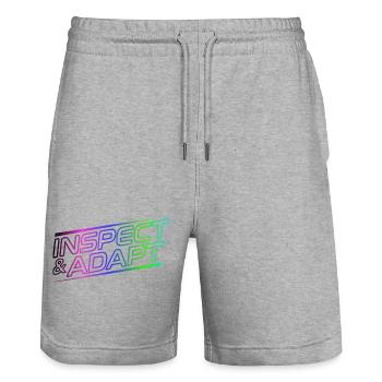 Inspecter & Adapter, Agile Coach Scrum Mug - Short de jogging bio TRAINER Stanley/Stella unisexe - gris chiné - Devant - Nik (191cm) & Marisol (170cm)