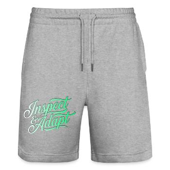 Inspecter & Adapter, Agile Coach Scrum Shirt - Short de jogging bio TRAINER Stanley/Stella unisexe - gris chiné - Devant - Nik (191cm) & Marisol (170cm)