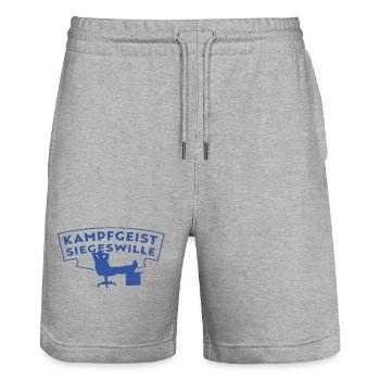 Kampfgeist Siegeswille - Chef im Hocker - Stanley/Stella Unisex Bio Joggingshorts Trainer  - Grau meliert - Vorne - Nik (191cm) & Marisol (170cm)