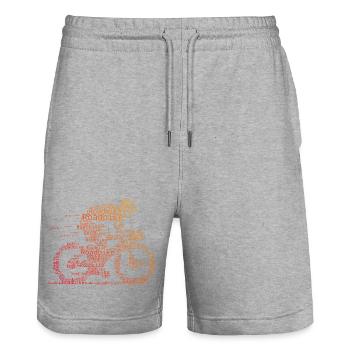 Road Bike Love Clear Look for Road Bike - Short de jogging bio TRAINER Stanley/Stella unisexe - gris chiné - Devant - Nik (191cm) & Marisol (170cm)
