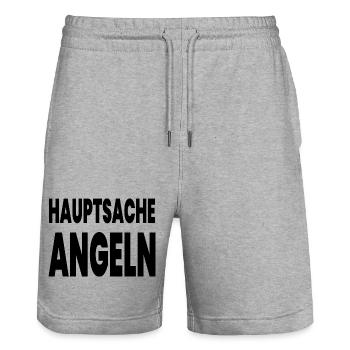 Angeln - Stanley/Stella Unisex Bio Joggingshorts Trainer  - Grau meliert - Vorne - Nik (191cm) & Marisol (170cm)