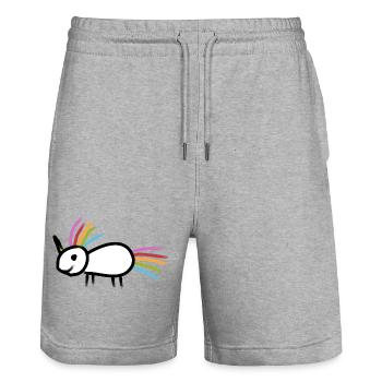 Einhorn - Stanley/Stella Unisex Bio Joggingshorts Trainer  - Grau meliert - Vorne - Nik (191cm) & Marisol (170cm)