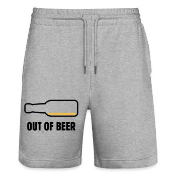 Out Of Beer (Bier / Bierchen / Biertrinker POS 2C) - Stanley/Stella Unisex Bio Joggingshorts Trainer  - Grau meliert - Vorne - Nik (191cm) & Marisol (170cm)