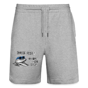 Refroidissez-vous – ce n’est pas ce mème profond du crocodile - Short de jogging bio TRAINER Stanley/Stella unisexe - gris chiné - Devant - Nik (191cm) & Marisol (170cm)