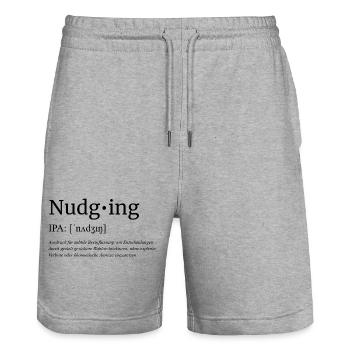 Nudging - Stanley/Stella Unisex Bio Joggingshorts Trainer  - Grau meliert - Vorne - Nik (191cm) & Marisol (170cm)