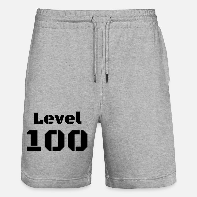 Niveau 100 - Short de jogging bio TRAINER Stanley/Stella unisexe - gris chiné