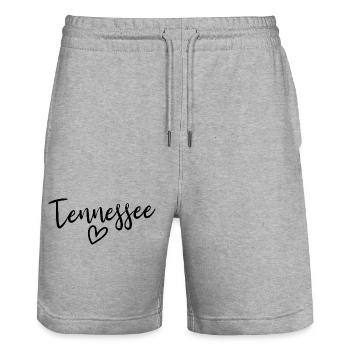 Amour des femmes du Tennessee Heart Tennessee - Short de jogging bio TRAINER Stanley/Stella unisexe - gris chiné - Devant - Nik (191cm) & Marisol (170cm)