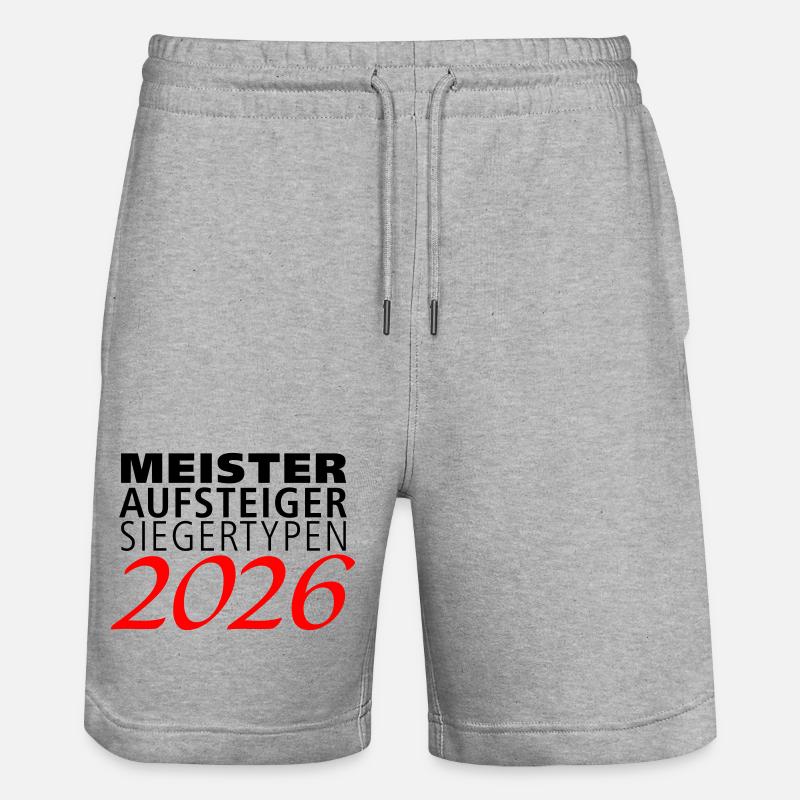 Champions, grimpeurs, vainqueurs en 2026 - Short de jogging bio TRAINER Stanley/Stella unisexe - gris chiné