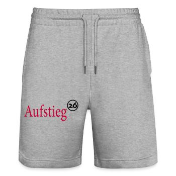 Promu Promotion 2026 - Short de jogging bio TRAINER Stanley/Stella unisexe - gris chiné - Devant - Nik (191cm) & Marisol (170cm)