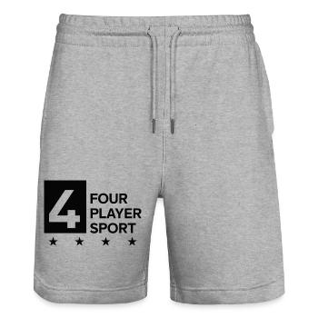 4 Four Player Sport Team Outfit Padel Tennis - Stanley/Stella Trainer Unisex Organic Jogging Shorts - heather grey - Front - Nik (191cm) & Marisol (170cm)