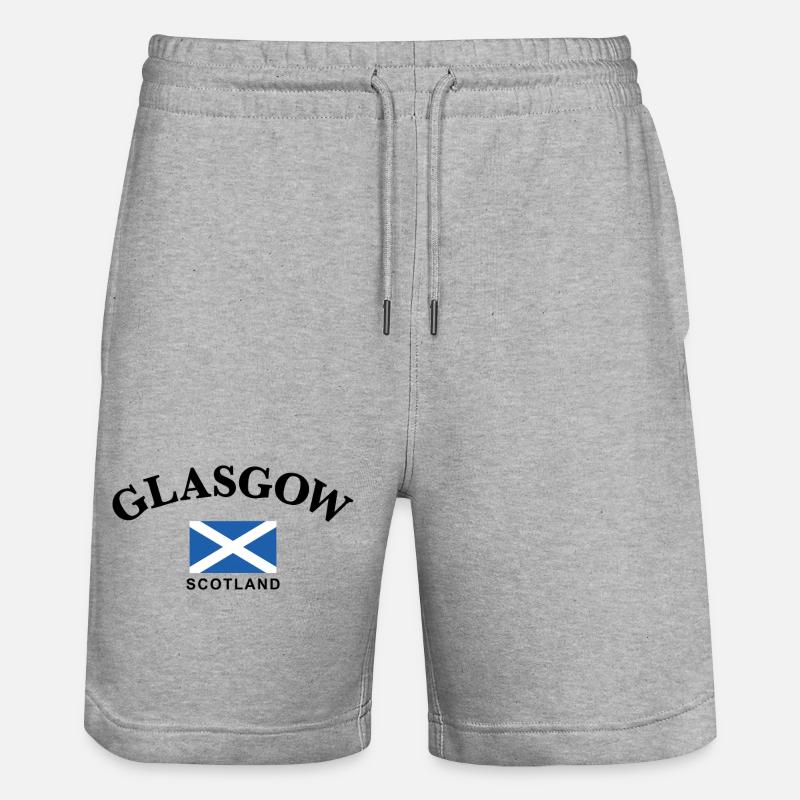 Glasgow, Écosse - Short de jogging bio TRAINER Stanley/Stella unisexe - gris chiné