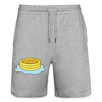 Paddling pool with puddle / leaky paddling pool - Stanley/Stella Trainer Unisex Organic Jogging Shorts - heather grey - Front - Nik (191cm) & Marisol (170cm)
