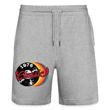 Vintage 1976 - Stanley/Stella Unisex Bio Joggingshorts Trainer  - Grau meliert - Vorne - Nik (191cm) & Marisol (170cm)