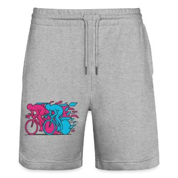 Vélo de route Cyclisme - Short de jogging bio TRAINER Stanley/Stella unisexe - gris chiné - Devant - Nik (191cm) & Marisol (170cm)