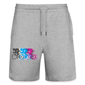 Vélo de route Vélo Vélo Sport Vélo VTT - Short de jogging bio TRAINER Stanley/Stella unisexe - gris chiné - Devant - Nik (191cm) & Marisol (170cm)