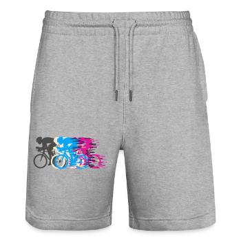 Vélo de route Vélo Vélo Sport Vélo VTT - Short de jogging bio TRAINER Stanley/Stella unisexe - gris chiné - Devant - Nik (191cm) & Marisol (170cm)
