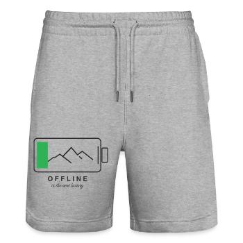 Digital Detox - Stanley/Stella Trainer Unisex Organic Jogging Shorts - heather grey - Front - Nik (191cm) & Marisol (170cm)