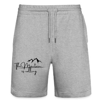 La montagne vous appelle - Short de jogging bio TRAINER Stanley/Stella unisexe - gris chiné - Devant - Nik (191cm) & Marisol (170cm)