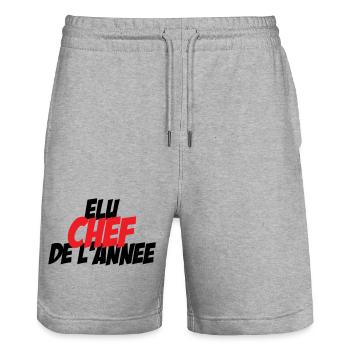 Zum Koch des Jahres gewählt - Stanley/Stella Unisex Bio Joggingshorts Trainer  - Grau meliert - Vorne - Nik (191cm) & Marisol (170cm)