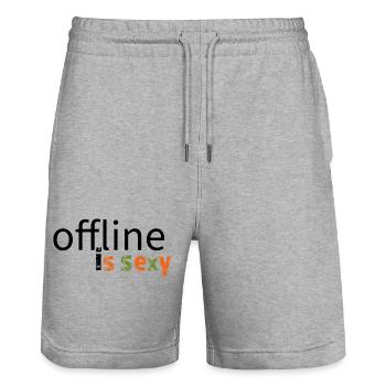 Hors ligne, c’est sexy ! - Short de jogging bio TRAINER Stanley/Stella unisexe - gris chiné - Devant - Nik (191cm) & Marisol (170cm)