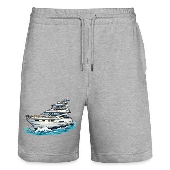 Maritime Yacht Style - Short de jogging bio TRAINER Stanley/Stella unisexe - gris chiné - Devant - Nik (191cm) & Marisol (170cm)
