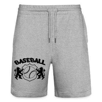 Baseball Logo - Short de jogging bio TRAINER Stanley/Stella unisexe - gris chiné - Devant - Nik (191cm) & Marisol (170cm)