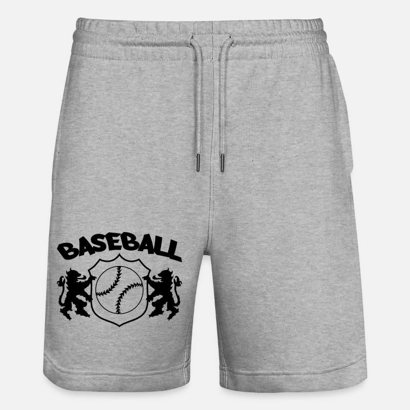 Baseball Logo - Stanley/Stella Unisex Bio Joggingshorts Trainer  - Grau meliert