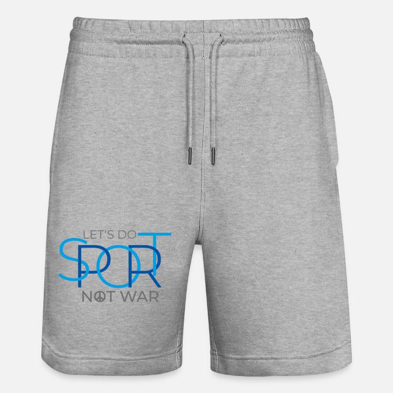Faisons du sport, pas de la guerre - Short de jogging bio TRAINER Stanley/Stella unisexe - gris chiné